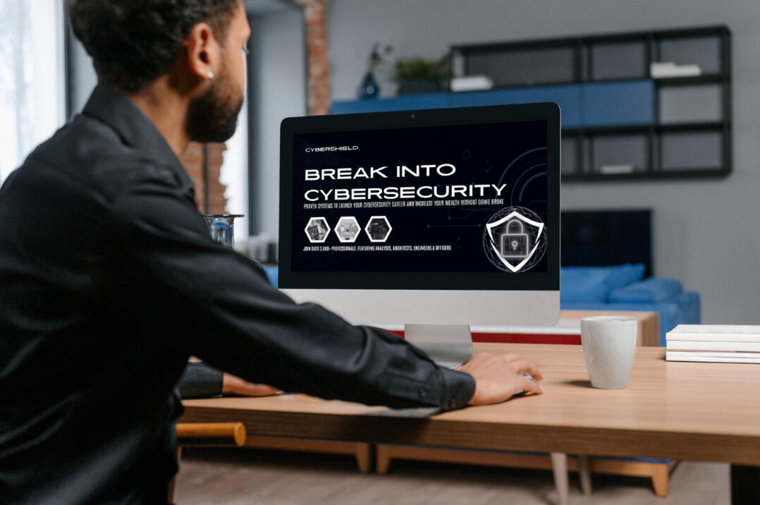 Image showing frustrated individuals with high costs, scattered resources, and lack of mentorship icons, symbolizing the key problems in cybersecurity education.